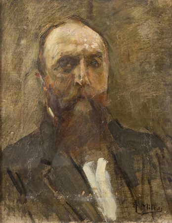 ALESSANDRO MILESI<BR>Venezia 1856 - 1945<BR>"Ritratto maschile"