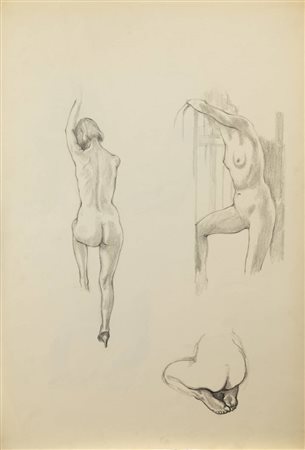 ITALO CREMONA<BR>Cozzo Lomellina (PV) 1905 - 1979 Torino<BR>"Modella su scala", 1970