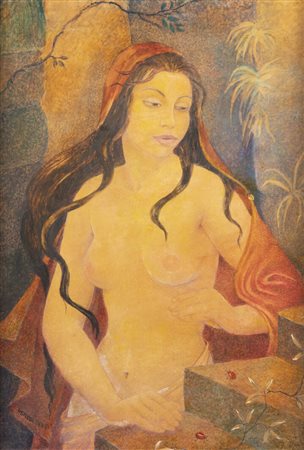 GEMMA VERCELLI<BR>Torino 1916 - 1995 Montecarlo (Monaco)<BR>"Ritratto di donna"