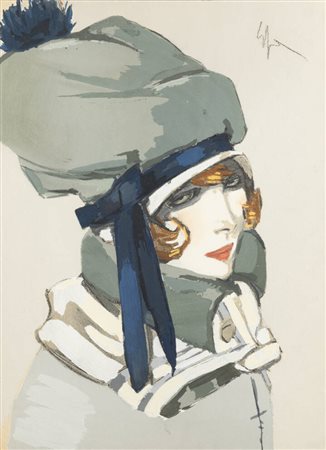 ENRICO SACCHETTI<BR>Roma 1877 - 1967 Settignano (FI)<BR>"Volto femminile"