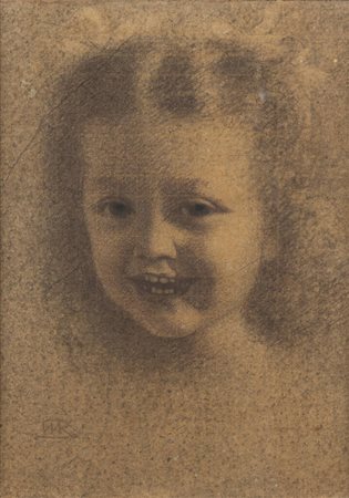 MARIO REVIGLIONE<BR>Torino 1883 - 1965<BR>"Ritratto di fanciulla"