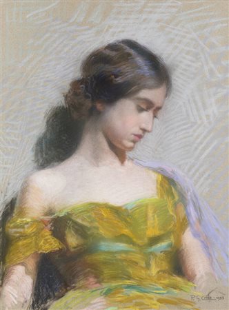 GIOVANNI PAOLO CRIDA<BR>Graglia (BI) 1886 - 1967<BR>"Ritratto femminile" 1933