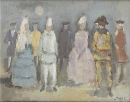 LEONARDO STROPPA<BR>Torino 1900 - 1991<BR>"Maschere di Carnevale"