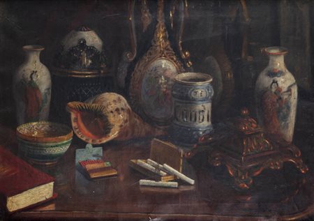 DARIO PIAZZA<BR>Carpignano Sesia (NO) 1891 - 1973<BR>"Natura morta" 1928