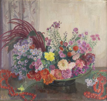 AMBROGIO ANTONIO ALCIATI<BR>Vercelli  1878 - 1929 Milano<BR>"Vaso di fiori"