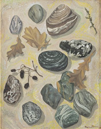MARIO STURANI<BR>Ancona 1906 - 1978 Torino<BR>"Sassi e foglie"