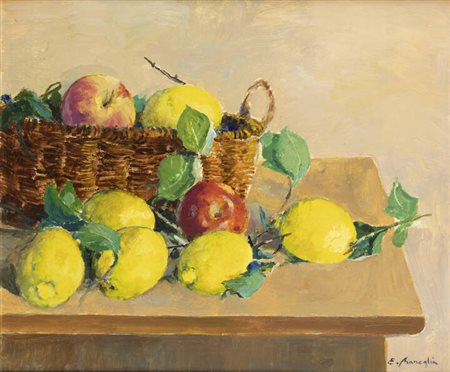 EDMONDO MANEGLIA<BR>Koziu (Turchia) 1925 - 2003 Torino<BR>"Limoni e mele"