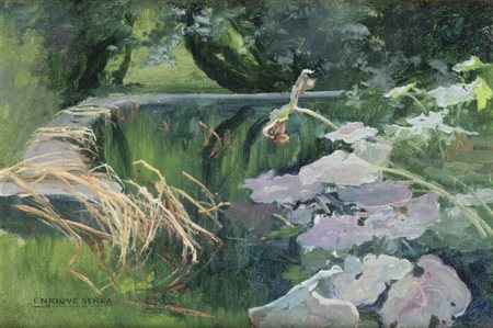 ENRIQUE SERRA<BR>Barcellona (Spagna) 1860 - 1918 Roma<BR>"Ninfee"