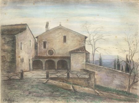 ESO PELUZZI<BR>Cairo Montenotte (SV) 1894 - 1985<BR>"Chiesa" 1930
