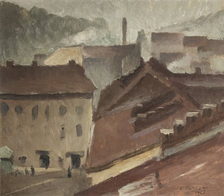 GIULIO DA MILANO<BR>Nizza (Francia) 1895 - 1990 Torino<BR>"Corso Gabetti 1 bis" Torino inverno 1925