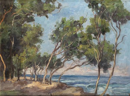 VITTORIO BUORA<BR>Udine 1910 - 1972 Torino<BR>"Pini sul mare (Pietrasanta)"