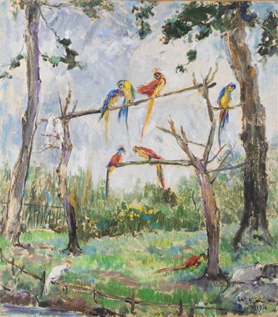 PIER ANTONIO GARIAZZO<BR>Torino 1879 - 1964<BR>"Uccelli", 1956