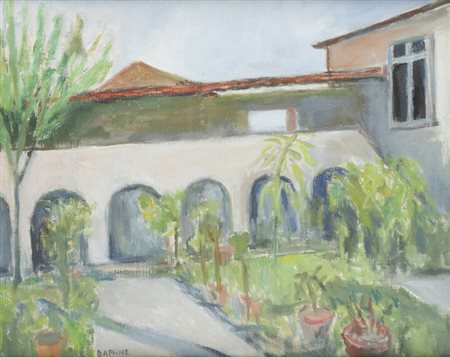 DAPHNE MAUGHAM CASORATI<BR>Londra (Regno Unito) 1897 - 1982 Torino<BR>"Interno di cortile"