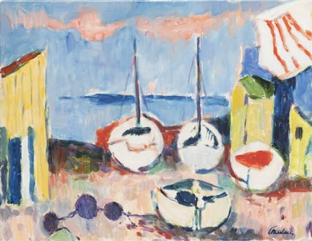 ENRICO PAULUCCI<BR>Genova 1901 - 1999 Torino<BR>"Barche"