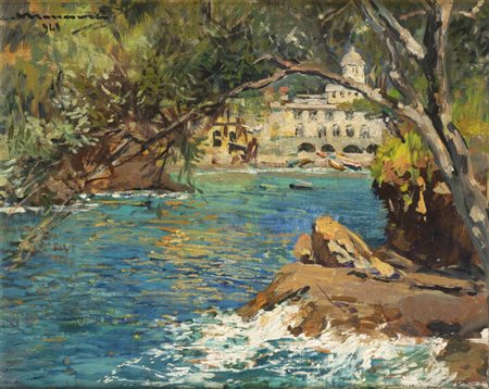 CIPRIANO MANNUCCI<BR>Firenze 1882 - 1970<BR>"Castello dei Doria a Portofino" 1941
