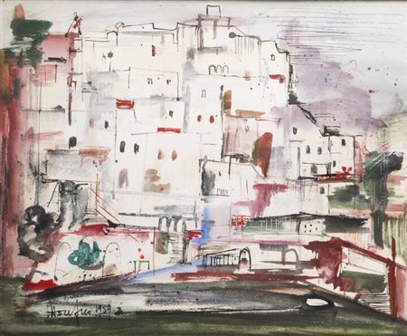 ETTORE FICO<BR>Piatto Biellese (VC) 1917 - 2004 Torino<BR>"Composizione", 1959