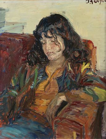 PAULO GHIGLIA<BR>Firenze 1905 - 1979<BR>"Donna seduta su poltrona"