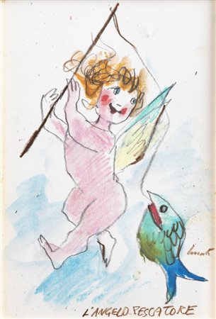 EMANUELE LUZZATI<BR>Genova 1921 - 2007<BR>"L'angelo pescatore"