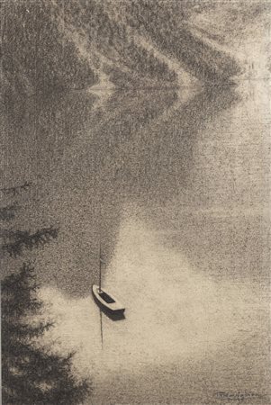 MARIO REVIGLIONE<BR>Torino 1883 - 1965<BR>"Mattino" Lago di Brajes