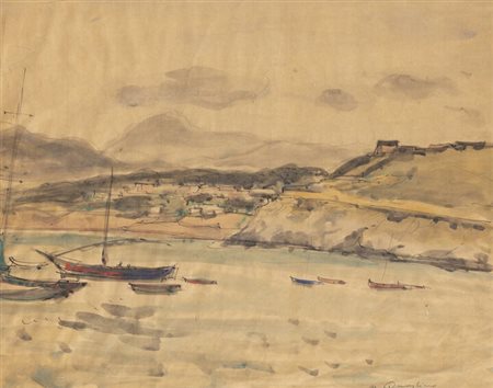 MASSIMO QUAGLINO<BR>Refrancore (AT) 1899 - 1982 Torino<BR>"Marina a Palinuro"