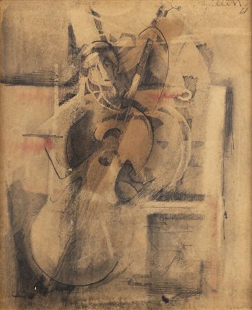 ALFREDO BILLETTO<BR>Torino 1932<BR>"Il contrabbasso"
