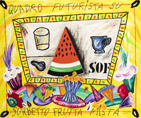 BRUNO DONZELLI<BR>Napoli 1941<BR>"Quadro futurista su sorbetto frutta mista"