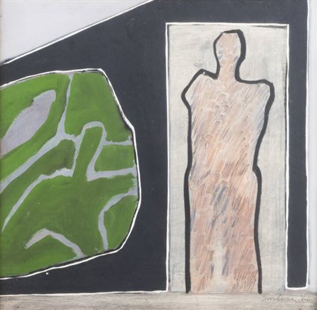 MARIO SURBONE<BR>Treville (AL) 1932<BR>"Interno" 1966