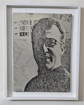 MIMMO ROTELLA, (1918-2006), Ritratto di Marcel Lefranc 1969, emulsione...