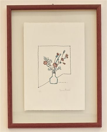 TAMBURI ORFEO, 25,2 X 17,5 cm, vaso di fiori, litografia su carta, edizione...
