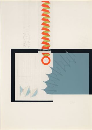 BONALUMI AGOSTINO, (1935-2013) Progetto 1971 Tecnica mista e collage su...