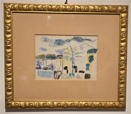 PAULUCCI ENRICO, 22 X 30 cm, pastello su carta, titolo “ La Palma “, Firmato,...