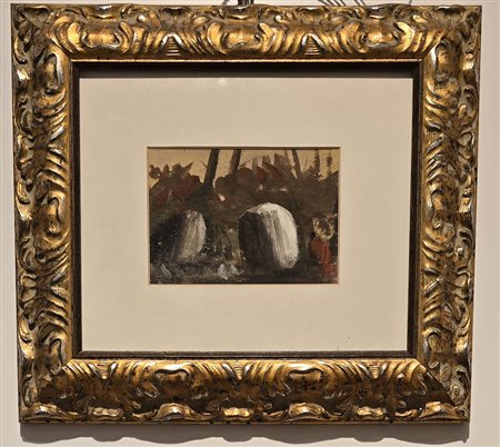 ANNIGONI PIETRO, 10 X 15 cm, olio su cartone, Titolo “ Paesaggio “, firma in...