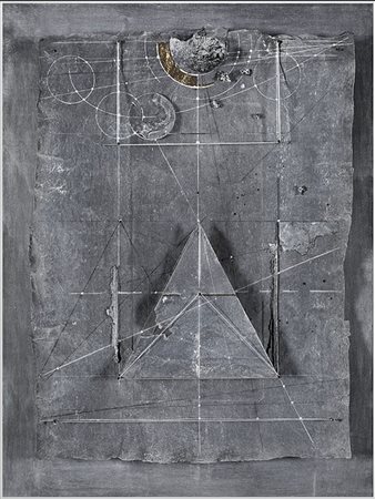WALTER VALENTINI, (1928-2002), “Le misure, il cielo” 1991 Tecnica mista su...