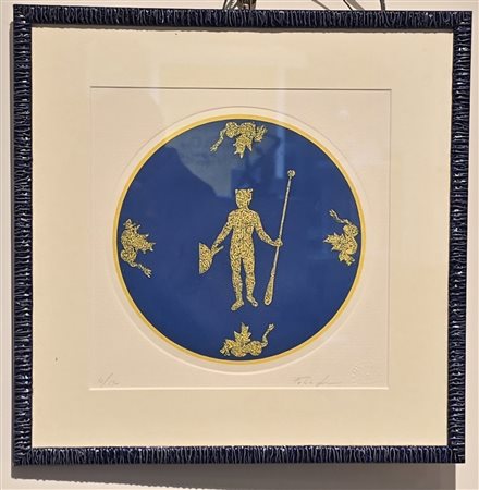 LEVINI FELICE, 32 X 32 cm con cornice, acquaforte due colori, esemplare...