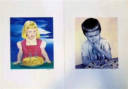 GIANMARCO MONTESANO, ( 1949). Lotto di 2 grafiche cm 50 x 70 cadauna , firma...