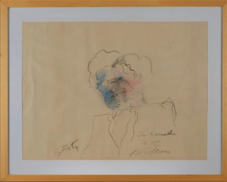 TANO FESTA, (1938-1988), 56 X 77 cm, Antonella e il professore, tecnica mista...