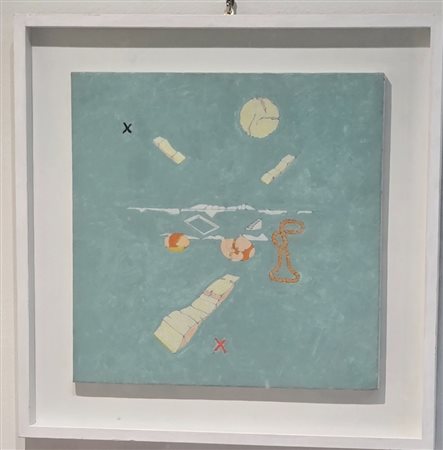 GIANFRANCO BARUCHELLO, (1924-2023) , olio su tela 2001, cm 50 x 50: timbro...