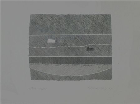 KOROMPAY GIOVANNI, (1904-1988), Isole, 1967 acquaforte su carta, cm. 50x70,...