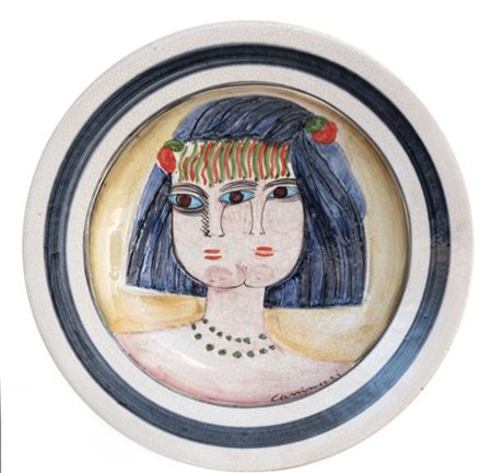 BRUNO CASSINARI, (1912-1995), piatto in ceramica es. VII/X, diam. cm. 50,...