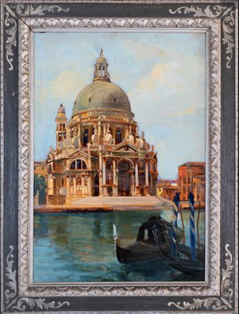 ATTILIO ACHILLE BOZZATO, (1886-1954), La Salute , olio su tavola, cm. 98x66,...