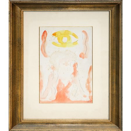 Virgilio Guidi (Roma 1891 - Venezia 1984)  - Senza titolo - Occhio giallo, 20° secolo