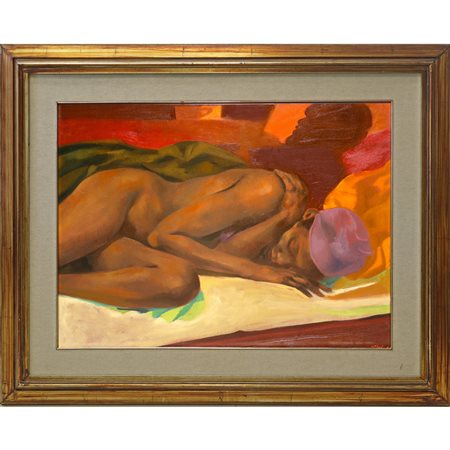 Ugo Attardi (Genova 1923 - Roma 2006)  - Donna distesa, 1988