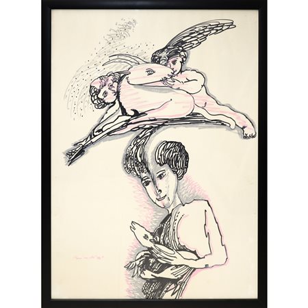 Remo Brindisi (Roma 1918 - Lido di Spina  1996)  - Senza titolo - Pastorale, 1971