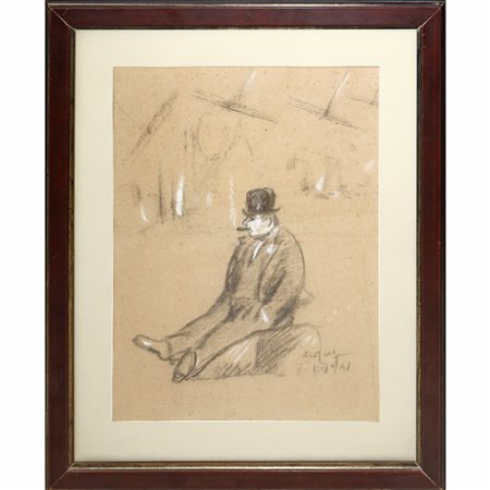 Aldo  Carpi (Milano 1886 - Milano 1973)  - Fumatore, 1941