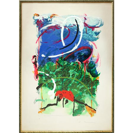 Mario Schifano (Homs Libia 20/09/1934 - Roma 26/01/1998)  - Paesaggio, 20° secolo