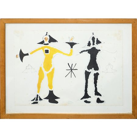Stampa di Joan Miró estratta dal libro Miró, Bussotti - L'uccello luce, 1981