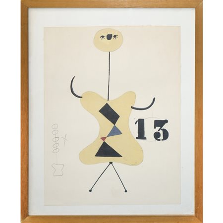 Stampa di Joan Miró estratta dal libro Miró, Bussotti - L'uccello luce, 1981