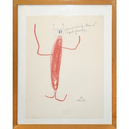 Stampa di Joan Miró estratta dal libro Miró, Bussotti - L'uccello luce, 1981