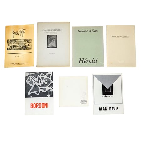 N. 7 Cataloghi d'Arte - Hérold; Michael Burdzelian; Gianni Vallieri; Alan Davie; Bernard Buffet; Bordoni; Claudio Verna