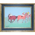 Giuseppe Cesetti (Tuscania 1902 - Tuscania 1990)  - Tre fantini a cavallo, 20° secolo
